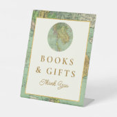 旅行赤ちゃんシャワー本とギフトテーブルサイン 台座サイン (正面)