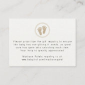 旅行赤ちゃんシャワー表示ギフトカード エンクロージャーカード (裏面)