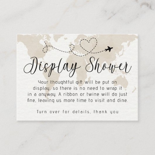 旅行赤ちゃんシャワー表示ギフトカード エンクロージャーカード (正面)