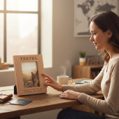 旅行辞典定義タイポグラフィ レーザー彫刻フレーム