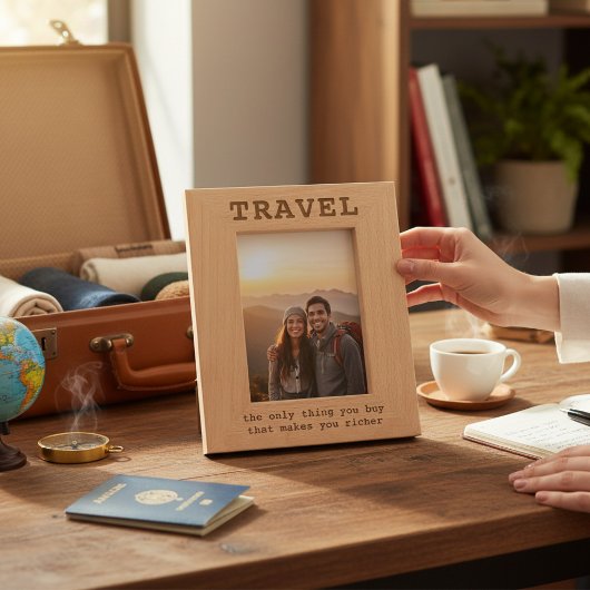 旅行辞典定義タイポグラフィ レーザー彫刻フレーム