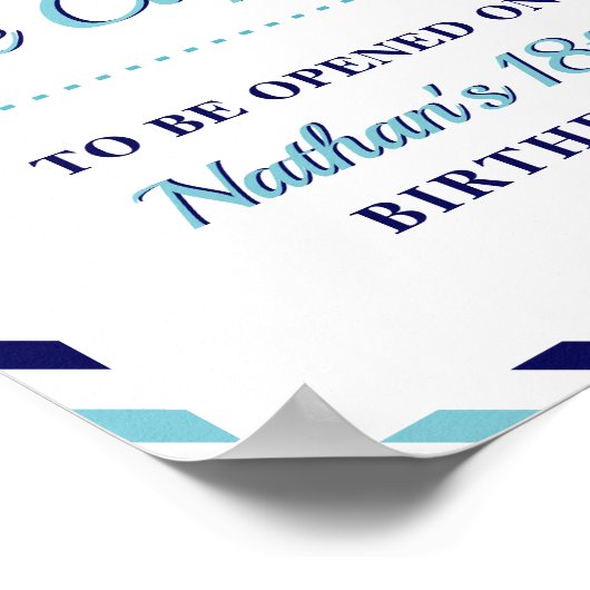 旅行飛行機タイムカプセル男の赤ちゃん1st誕生日 ポスター (角)