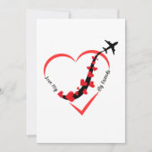 旅行飛行機ハート私のフライフレンズ航空を愛する シーズンカード (正面)