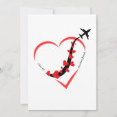 旅行飛行機ハート私は私のシルバーライナーの友人を愛する シーズンカード (正面)