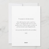 旅行飛行機ハート私は私のシルバーライナーの友人を愛する シーズンカード (裏面)