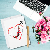 旅行飛行機ハート私は私のシルバーライナーの友人を愛する シーズンカード