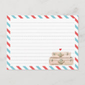 旅行飛行機レシピカード、ブライダルシャワー結婚ズ インビテーションポストカード (裏面)