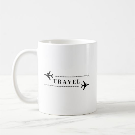 旅行飛行機Tシャツ コーヒーマグカップ (左)