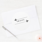 旅行飛行機Tシャツ ラウンドシール (封筒)