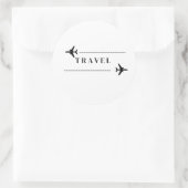 旅行飛行機Tシャツ ラウンドシール (バッグ)