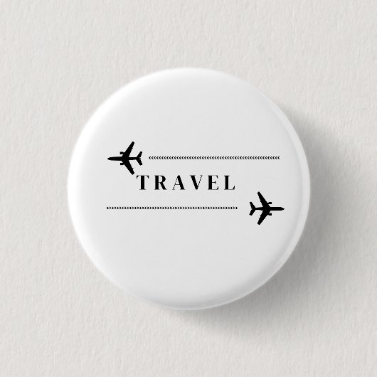 旅行飛行機Tシャツ 缶バッジ (正面)