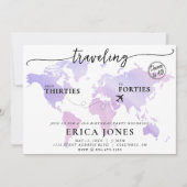 旅行30歳から40歳までの誕生日 招待状 (正面)
