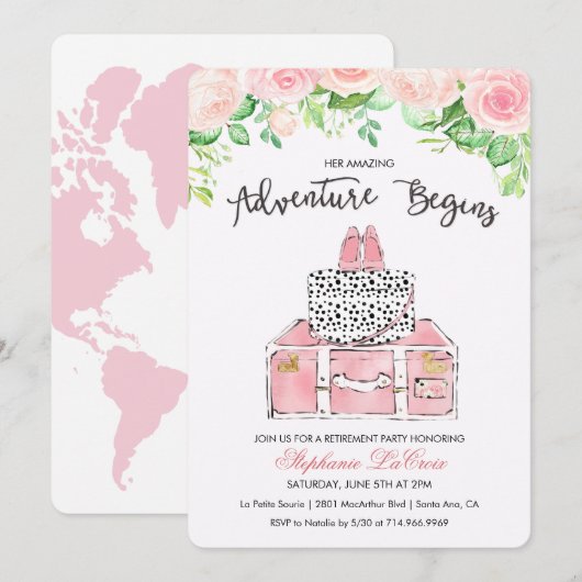 旅行 アドベンチャー 引退 招待状 (正面/裏面)