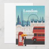 旅行 アート 旅行 イギリス ロンドンへ 招待状 (正面/裏面)