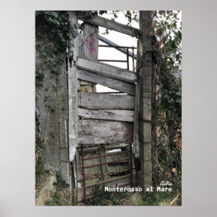 旅行  イタリア – モンテロッソアルマーレオールドドア ポスター