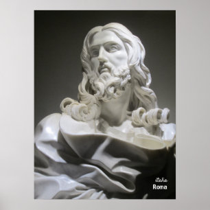 旅行  イタリア – ローマ、ベルニニ・イエスの彫刻 ポスター