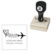 旅行 ウェディング 飛行機 & ハーツ モダン 航空 ラバースタンプ (押印)