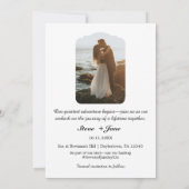 旅行 ウェディング 飛行機 ハート モダン セーブザデート 招待状 (裏面)