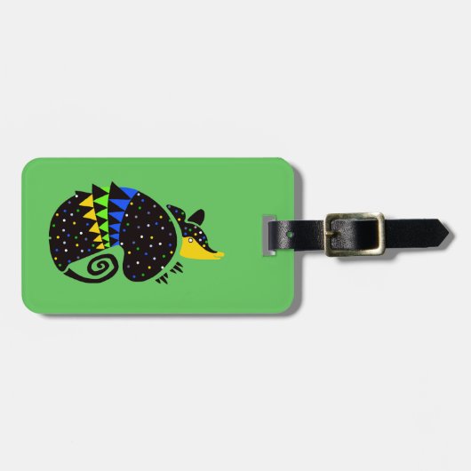 旅行 – クール ARMADILLO -自然 – 緑 ラゲッジタグ (正面横)