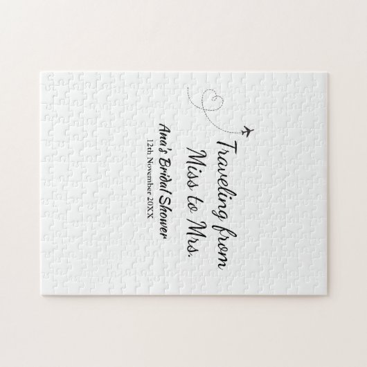 旅行 ブライズシャワー 追加 名前 日付 ミスからミセス シムへ ジグソーパズル (横)