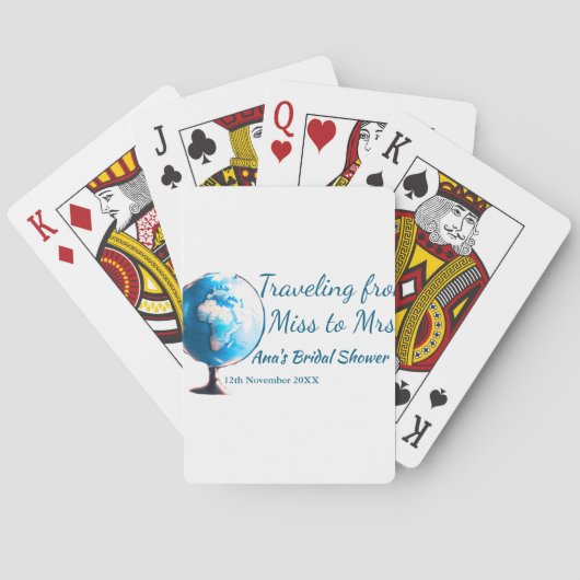 旅行 ブライズシャワー 追加 名前 日付 ミスからミセス シムへ トランプ (裏面)