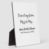 旅行 ブライズシャワー 追加 名前 日付 ミスからミセス シムへ フォトプラーク (側面)