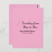 旅行 ブライズシャワー 追加 名前 日付 ミスからミセス シムへ ポストカード (正面/裏面)