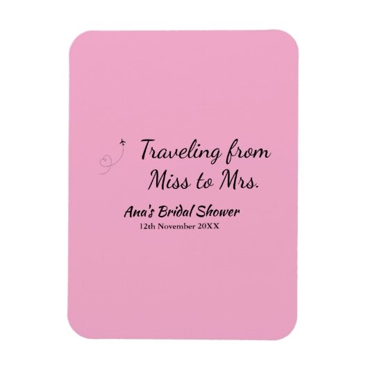 旅行 ブライズシャワー 追加 名前 日付 ミスからミセス シムへ マグネット (縦)