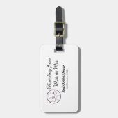 旅行 ブライズシャワー 追加 名前 日付 ミスからミセス シムへ ラゲッジタグ (正面縦)