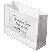 旅行 ブライズシャワー 追加 名前 日付 ミスからミセス シムへ ラージペーパーバッグ (正面アングル)