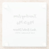 旅行 ブライダルシャワー 追加 名前 日付 ミスからミセス シムへ ガラスコースター (裏面)