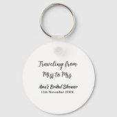 旅行 ブライダルシャワー 追加 名前 日付 ミスからミセス シムへ キーホルダー (裏面)