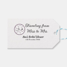 旅行 ブライダルシャワー 追加 名前 日付 ミスからミセス シムへ ギフトタグ