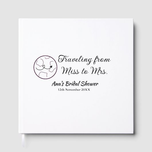 旅行 ブライダルシャワー 追加 名前 日付 ミスからミセス シムへ ゲストブック (正面)