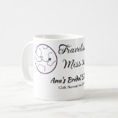 旅行 ブライダルシャワー 追加 名前 日付 ミスからミセス シムへ コーヒーマグカップ (正面左)