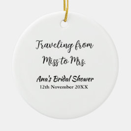 旅行 ブライダルシャワー 追加 名前 日付 ミスからミセス シムへ セラミックオーナメント