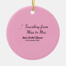 旅行 ブライダルシャワー 追加 名前 日付 ミスからミセス シムへ セラミックオーナメント