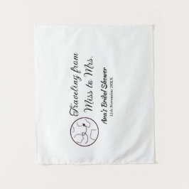 旅行 ブライダルシャワー 追加 名前 日付 ミスからミセス シムへ タペストリー