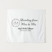 旅行 ブライダルシャワー 追加 名前 日付 ミスからミセス シムへ タペストリー (正面(横))