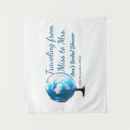 旅行 ブライダルシャワー 追加 名前 日付 ミスからミセス シムへ タペストリー