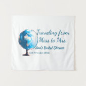 旅行 ブライダルシャワー 追加 名前 日付 ミスからミセス シムへ タペストリー (正面(横))