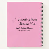 旅行 ブライダルシャワー 追加 名前 日付 ミスからミセス シムへ ノートブック (裏面)