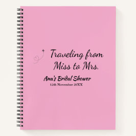 旅行 ブライダルシャワー 追加 名前 日付 ミスからミセス シムへ ノートブック