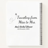 旅行 ブライダルシャワー 追加 名前 日付 ミスからミセス シムへ ノートブック (裏面)