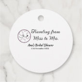 旅行 ブライダルシャワー 追加 名前 日付 ミスからミセス シムへ フェイバータグ (裏面)