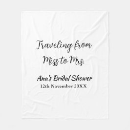 旅行 ブライダルシャワー 追加 名前 日付 ミスからミセス シムへ フリースブランケット