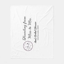 旅行 ブライダルシャワー 追加 名前 日付 ミスからミセス シムへ フリースブランケット