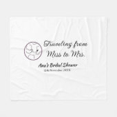 旅行 ブライダルシャワー 追加 名前 日付 ミスからミセス シムへ フリースブランケット (正面(横))