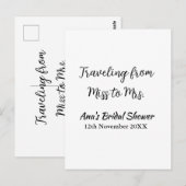 旅行 ブライダルシャワー 追加 名前 日付 ミスからミセス シムへ ポストカード (正面/裏面)
