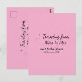 旅行 ブライダルシャワー 追加 名前 日付 ミスからミセス シムへ ポストカード (正面/裏面)